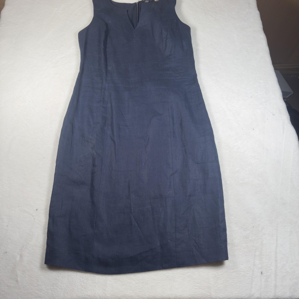 Brooks Brothers Dress Womens 6 Blue Sleeveless Sheath Knee Length Work Office